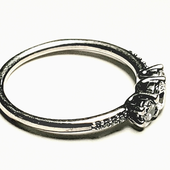 Authentic NEW Pandora Clear Three Stone Ring S925ALE - Picture 4 of 9